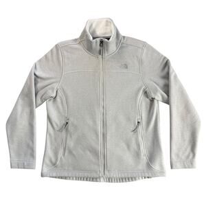 The North Face Timber Fleece Jacket Womens Large Gray Full Zip Coat TNF